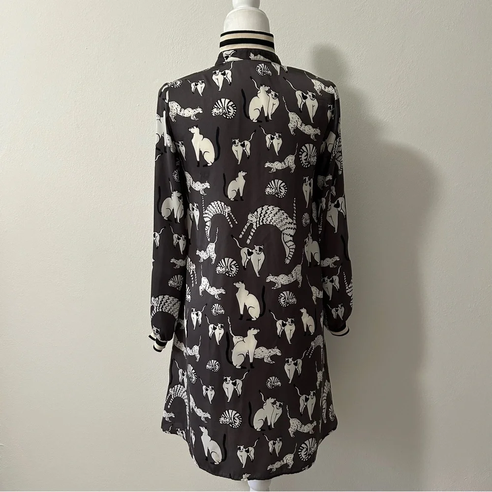 Zara Gray and White Animal Print Mini Dress - Picture 4 of 9